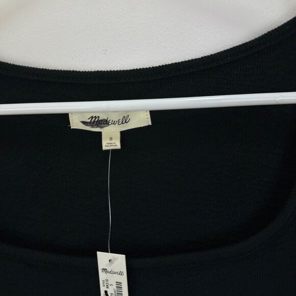 Madewell Knit Tank Midi Dress Black Minimalist Casual A Line Cotton Small NWT - Picture 14 of 16